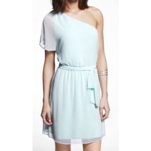 Express Mint Green One Shoulder Dress